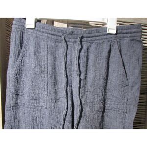 Purejill J Jill blue size m women's pants capris linen cotton blend front pocket